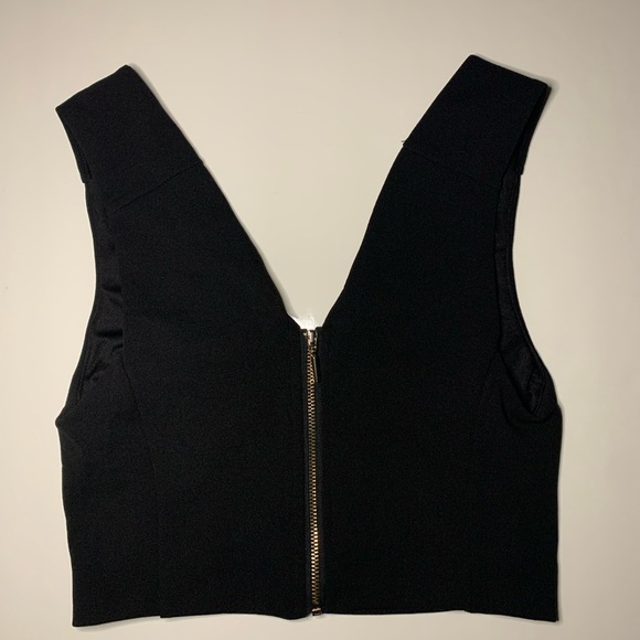 Dynamite Black Crop Top (with gold zipper) - Picture 3 of 8